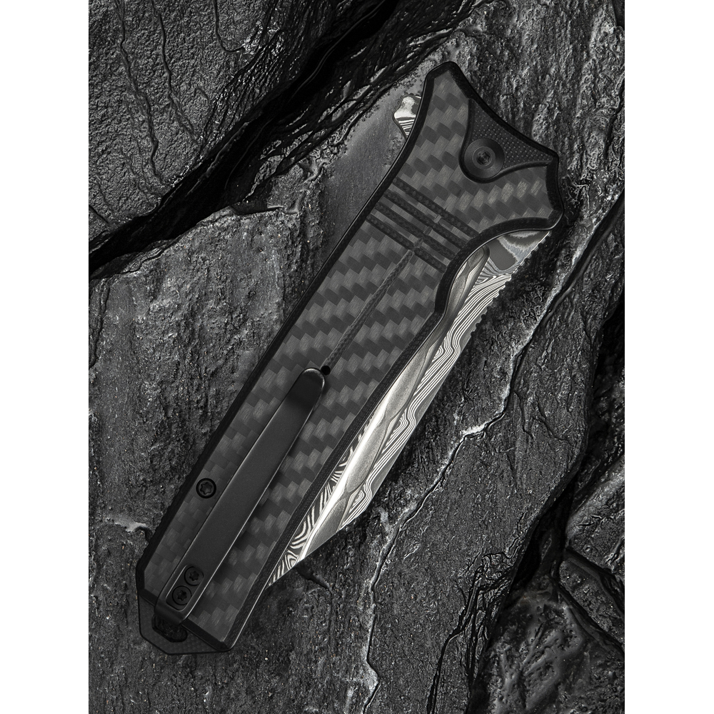 Нож складной туристический Civivi Neurohaptic, (9.5 см) Damascus / Carbon Fiber & G10